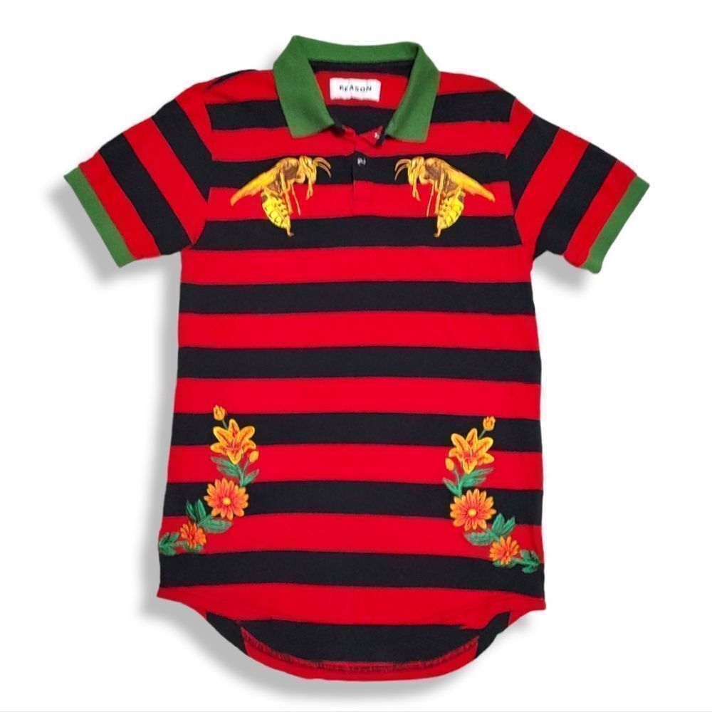 REASON EMBROIDERED POLO HORNETS US S NWOT